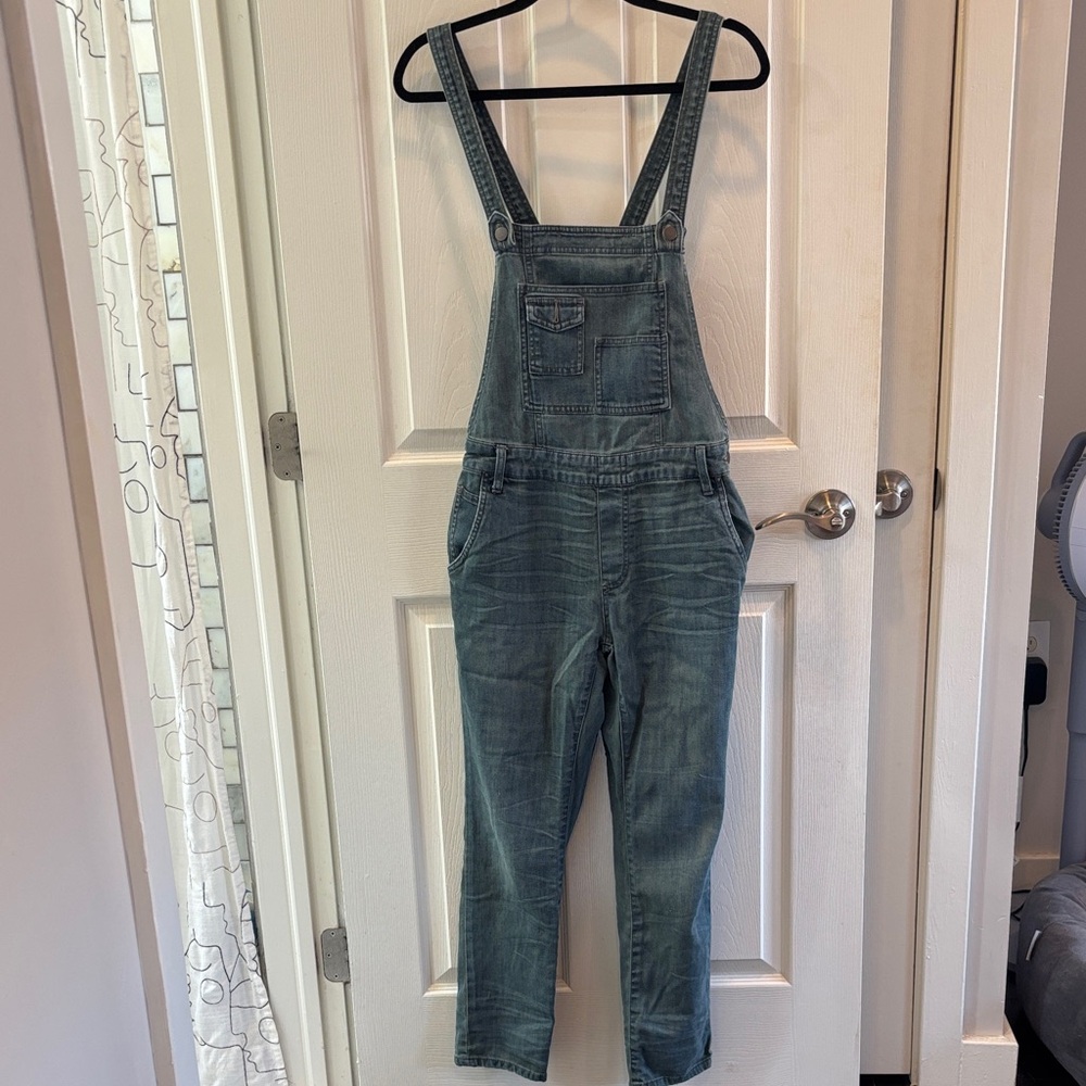 Free People Blue Denim Overalls